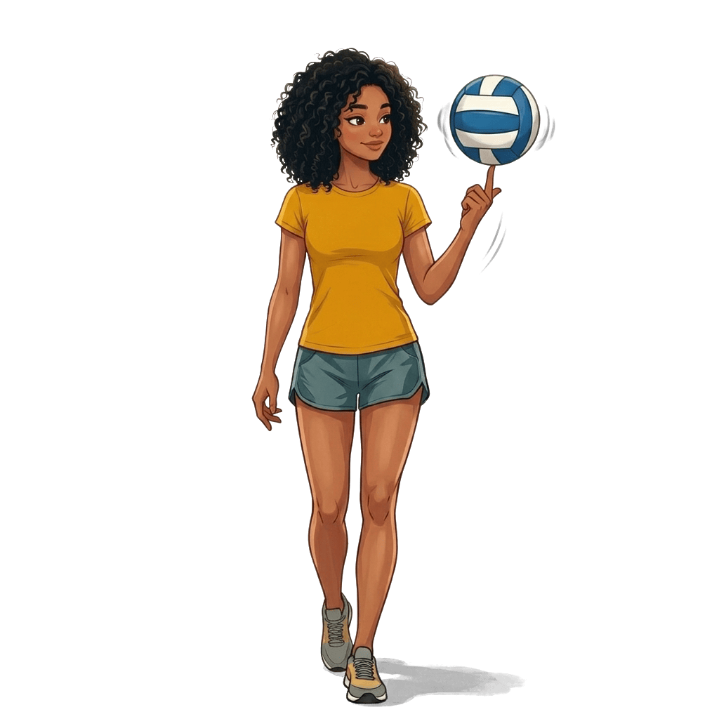 Camila gira a bola no dedo